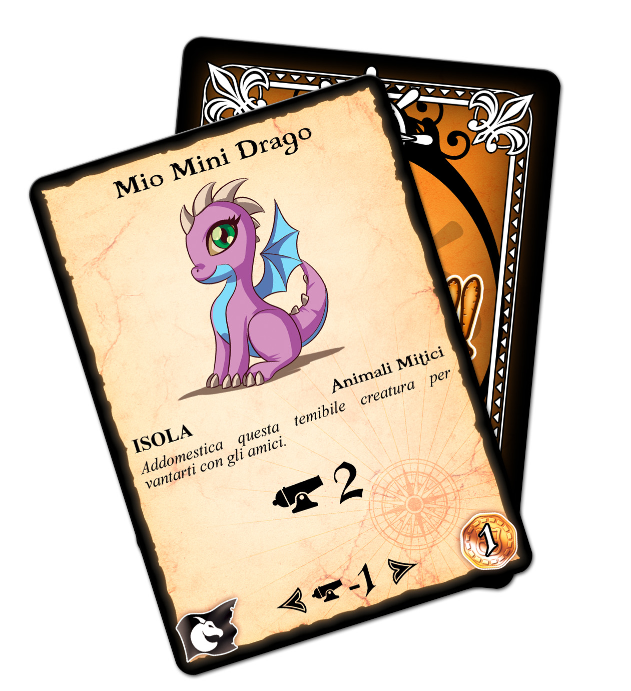 carta equipaggio pappagallo portafortuna